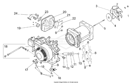 Part Location Diagram of 102397GS Briggs and Stratton Rotor bolt 270mm
